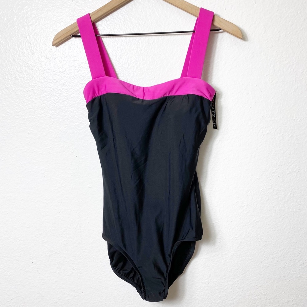 Jantzen Classic One Piece Pink and Black S…